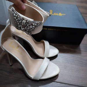 Satin Butterfly Ankle Strap Heels